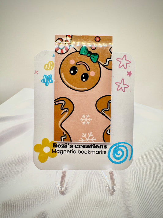 Ginger bread man magnetic bookmark design 2