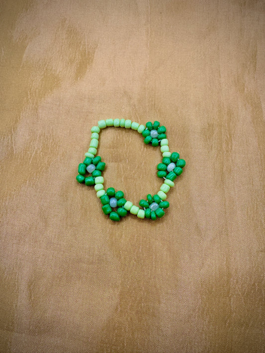 Green 3D flower bracelet