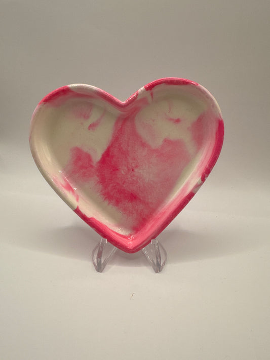 Pink cloudy heart coaster