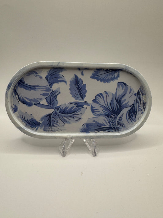 Blue hibiscus coaster