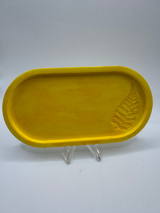 Yellow leave coaster