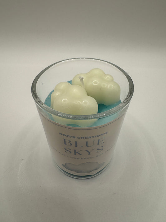 Blue sky candle