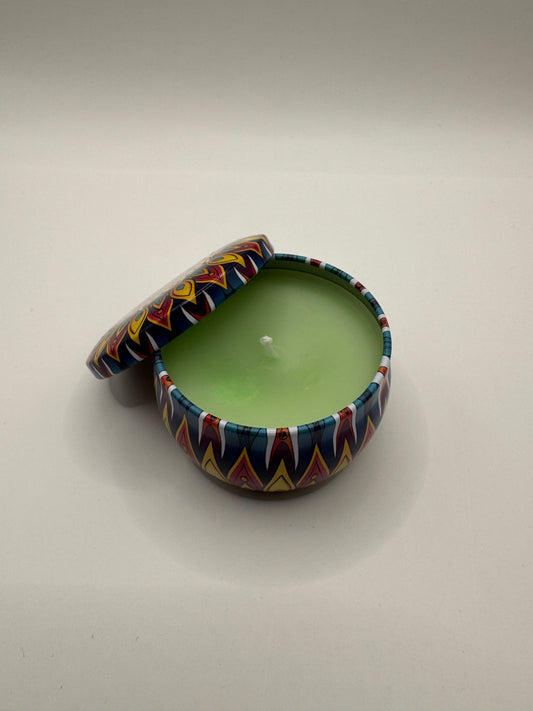 Green mandala candle